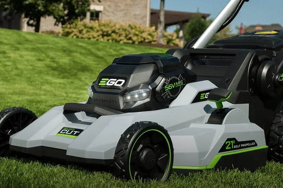 self-propelled electric lawn mower