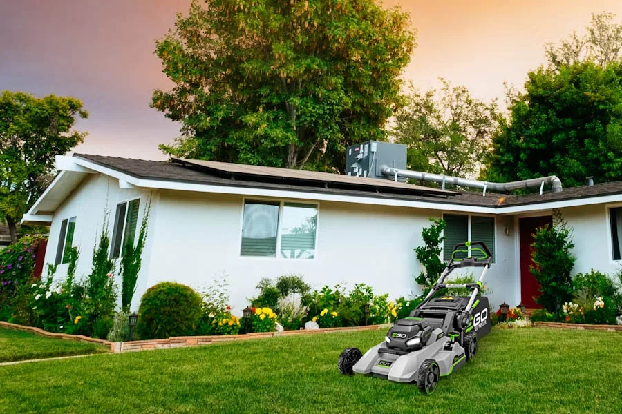 self-propelled electric lawn mower